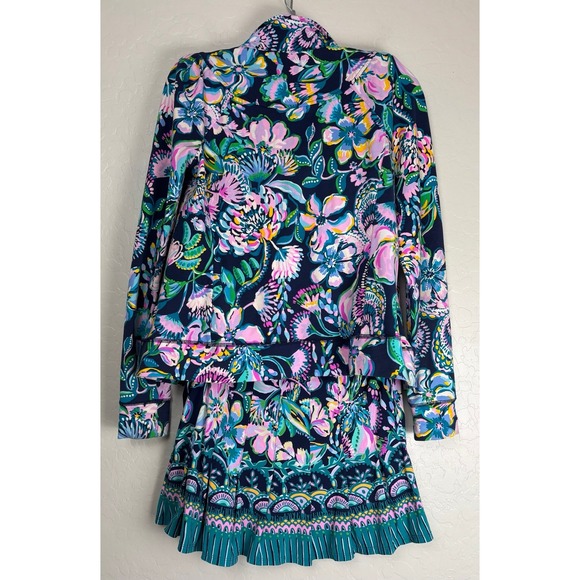 Lilly Pulitzer High Tide Racer Back Tank, Skort, Jacket Set M Navy 1959 - Picture 2 of 12